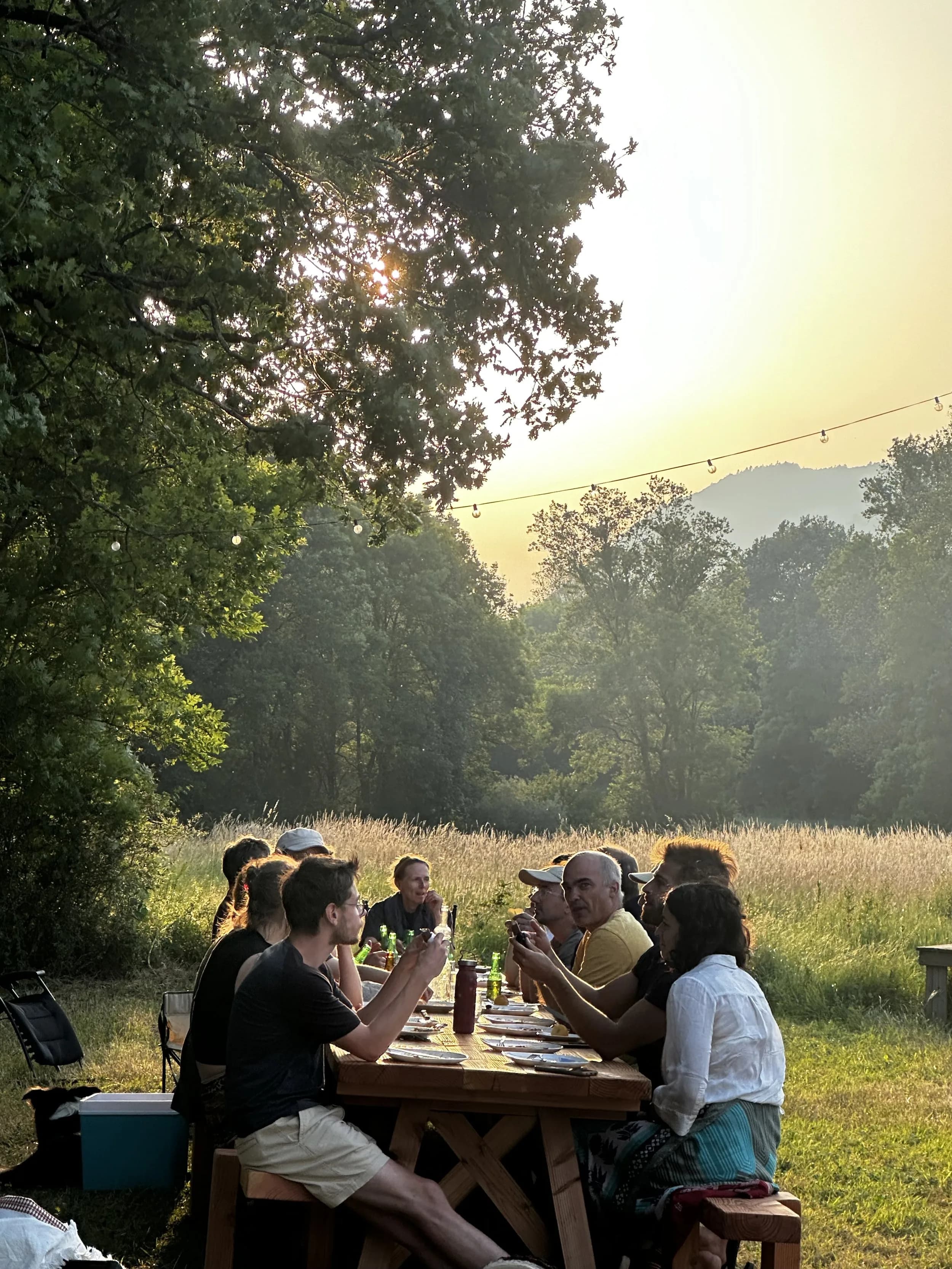 Dîner au coucher du soleil