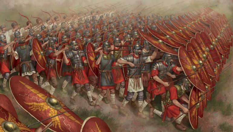 Schéma d'une légion romaine en formation